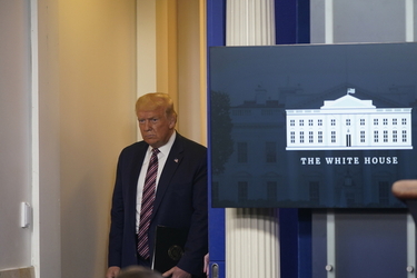 President Donald Trump Holds Press Briefing President Donald Trump Holds Press Briefing