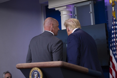 President Donald Trump Removed from Briefing Room by Secret Service President Donald Trump Removed from Briefing Room by Secret Service