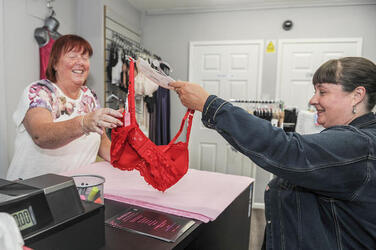 BREAST CANCER SURVIVOR WHO HAD TWO MASTECTOMIES LAUNCHES BRA SHOP
