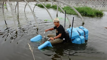 Farmer Builds Bizarre Amphibious Trike