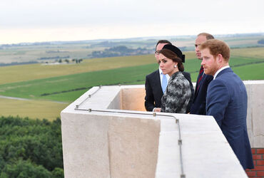 Kate William and Harry at The Commonwealth War Graves Commission Thiepval Memorial Kate William and Harry at The Commonwealth War Graves Commission Thiepval Memorial