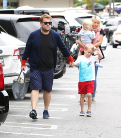 James Corden And Family Hanging Out In Brentwood