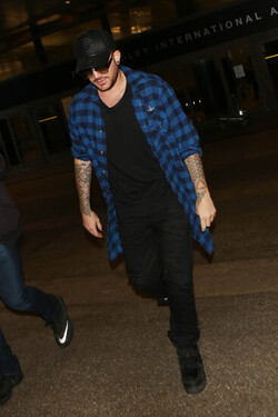Adam Lambert Casual At LAX Before Summer Tour