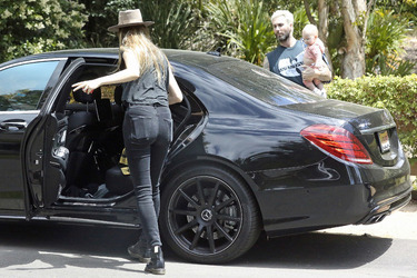 Behati Prinsloo and Adam Levine with Daughter Dusty Rose
