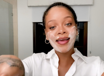 Rihanna goes make up free as she reveals skincare routine