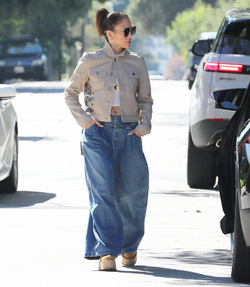 Jennifer Lopez looks downbeat on solo outing after husband Ben Affleck jetted off for trip with his ex wife Jennifer Garner and kids