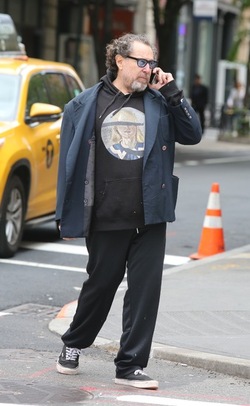 Julian Schnabel Walking by himself in Soho