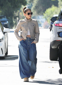 Jennifer Lopez looks downbeat on solo outing after husband Ben Affleck jetted off for trip with his ex wife Jennifer Garner and kids