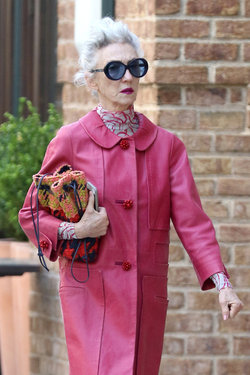 Linda Rodin out for a walk