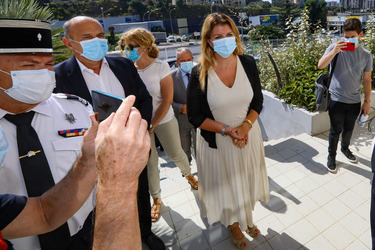 Marlene Schiappa during a visit of the Fire and Security Department in Ajaccio