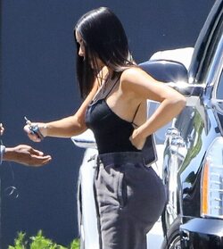 Kim Kardashian shows off her famous derriere in sweatpants