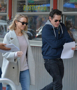 Naomi Watts and Billy Crudup seen on the set of Gypsy 