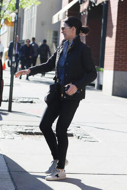 Julianna Margulies on her way to gym