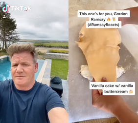 Gordon Ramsay watches in horror as woman makes cake like his face Gordon Ramsay watches in horror as woman makes cake like his face