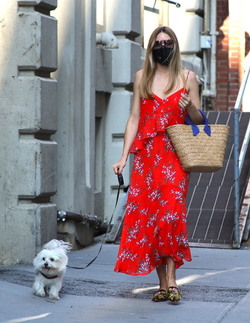 Olivia Palermo Takes her Dog Mr Butler out for a Walk