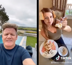 Gordon Ramsay watches in horror as woman makes cake like his face Gordon Ramsay watches in horror as woman makes cake like his face