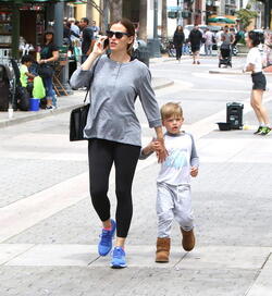 Jennifer Garner and son Samuel out to a movie and the Apple Store