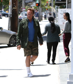 Arnold Schwarzenegger was spotted while out and about in Brentwood.