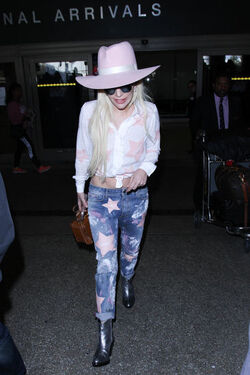 Lady Gaga pictured at LAX