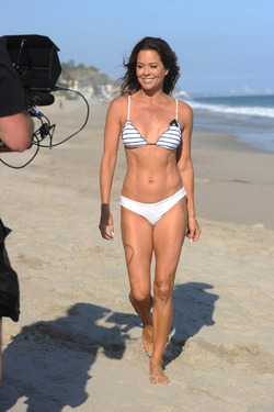 Brooke Burke in a Tiny White Bikini