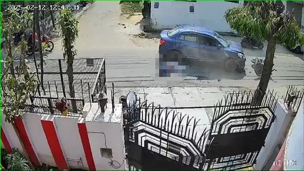 VIDEO Lucky to be alive scooter rider miraculously survives after being hit by car and catapulted through air VIDEO Lucky to be alive scooter rider miraculously survives after being hit by car and catapulted through air