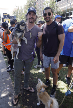 SAG AFTRA and WGA Strike At Warner Brothers Studios