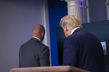 President Donald Trump Removed from Briefing Room by Secret Service President Donald Trump Removed from Briefing Room by Secret Service