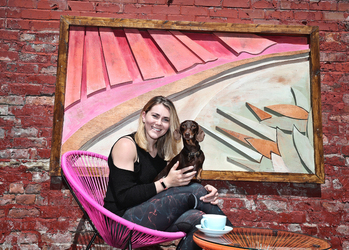 Team GB cyclist Jess Varnish at the Common Ground Cafe in Altrincham which she co owns.
