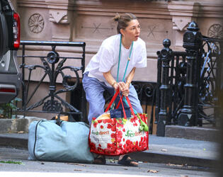 Sofia Coppola struggles with bags as she loads up her car in New York Sofia Coppola struggles with bags as she loads up her car in New York