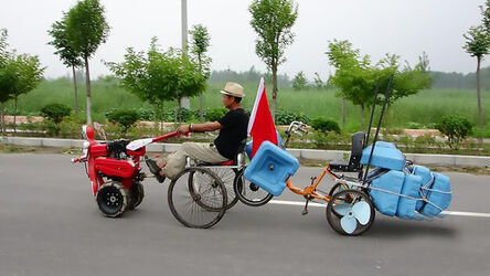 Farmer Builds Bizarre Amphibious Trike