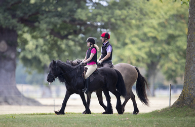 Prince Edward Rides Out With Lady Louise Windsor