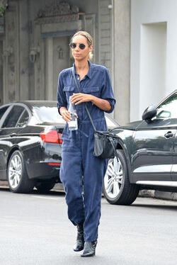 Slender Leona Lewis proves her stylish flair in utility inspired jumpsuit as she treats herself to a pampering session at the hair salon in LA