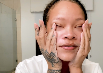 Rihanna goes make up free as she reveals skincare routine