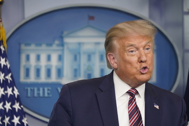 President Donald Trump Holds Press Briefing President Donald Trump Holds Press Briefing
