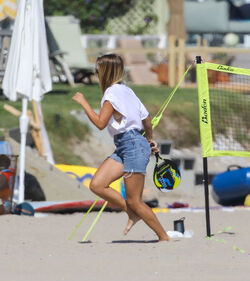 Sofia Richie plays volleyball on the beach