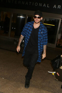 Adam Lambert Casual At LAX Before Summer Tour