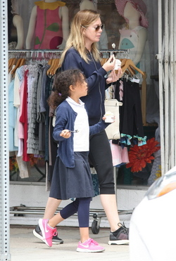 Ellen Pompeo and daughter Stella get out for some frozen yogurt in Beverly Hills.