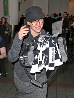 Mayim Bialik Has A Pet In Tow At LAX