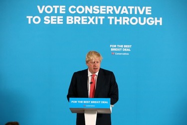 Boris Johnson on the campaign trail in Shildon County Durham