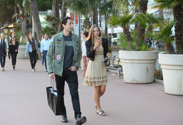 Adrien Brody and girlfriend Lara Lieto are seen taking a stroll around Cannes during the 70th Cannes Film Festival.