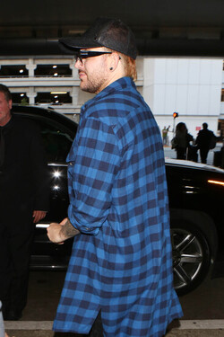 Adam Lambert Casual At LAX Before Summer Tour