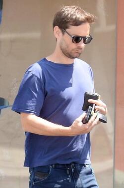 Tobey Maguire was spotted while out and about with a friend in West Hollywood