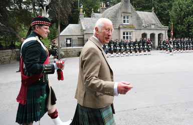 King Charles Is Greeted At The Gates Of Balmoral At The Start Of His Holiday