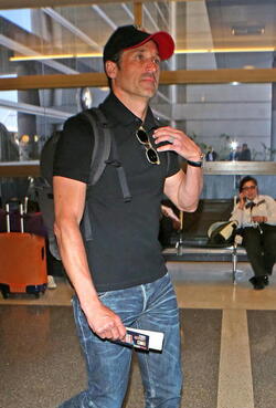 Patrick Dempsey In A Rush To Catch His Flight At LAX