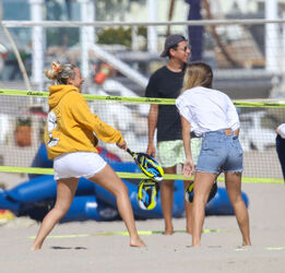Sofia Richie plays volleyball on the beach