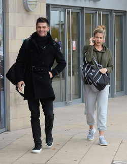 Strictly s Gemma Atkinson and Aljaz Skorjanec lark around as they are seen arriving for dance rehearsals
