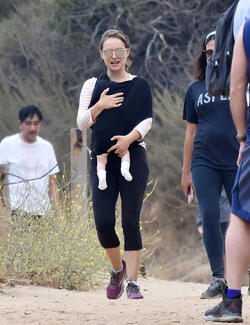 Natalie Portman hiking with infant daughter Amalia