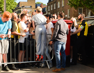 Katy Perry seen arriving at the Water Rats Pub ahead of her private gig in London