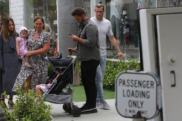 Garret Bale and Emma Rhys Jones goes shopping on Robertson BLV with their children Garret Bale and Emma Rhys Jones goes shopping on Robertson BLV with their children