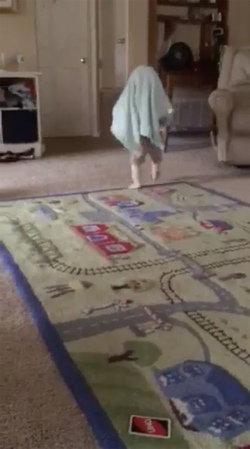 BABY RUNS INTO WALL